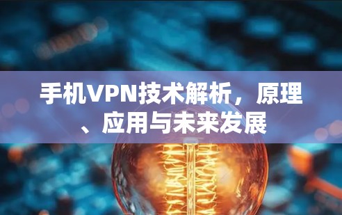 手机VPN技术解析,原理、应用与未来发展