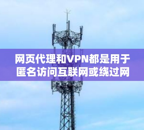 网页代理和VPN都是用于匿名访问互联网或绕过网络限制的工具，但它们在原理、功能及安全性上有显著差异。以下是详细对比和注意事项